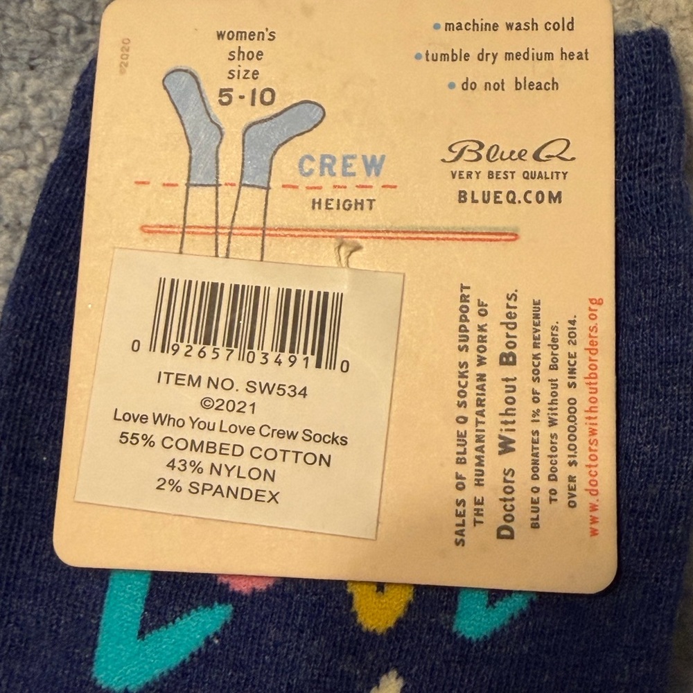 Blue Q Colorful Love Message Socks - Picture 6 of 6